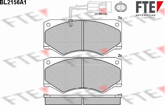 FTE BL2156A1 - Тормозные колодки, дисковые, комплект autospares.lv