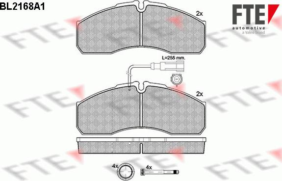 FTE BL2168A1 - Тормозные колодки, дисковые, комплект autospares.lv