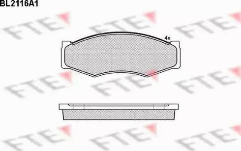 FTE BL2116A1 - Тормозные колодки, дисковые, комплект autospares.lv