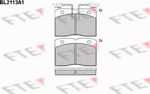 FTE BL2113A1 - Тормозные колодки, дисковые, комплект autospares.lv