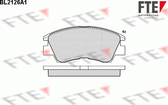 FTE BL2126A1 - Тормозные колодки, дисковые, комплект autospares.lv