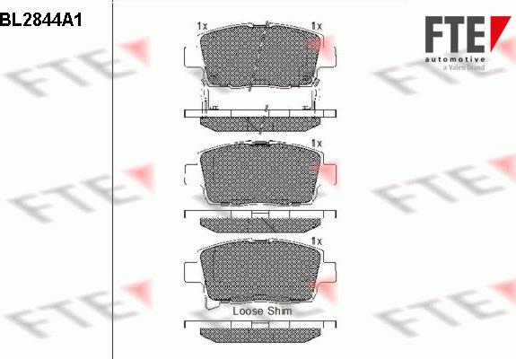 FTE BL2844A1 - Тормозные колодки, дисковые, комплект autospares.lv