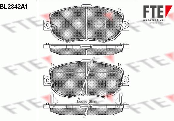 FTE BL2842A1 - Тормозные колодки, дисковые, комплект autospares.lv