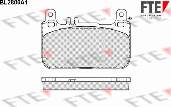 FTE BL2806A1 - Тормозные колодки, дисковые, комплект autospares.lv