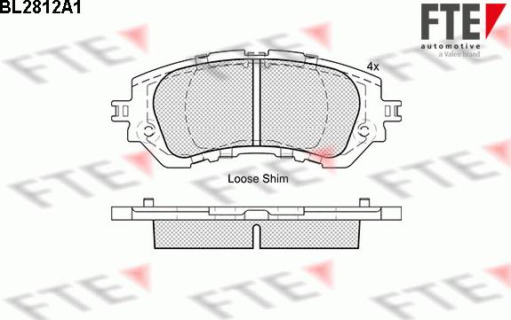 FTE BL2812A1 - Тормозные колодки, дисковые, комплект autospares.lv