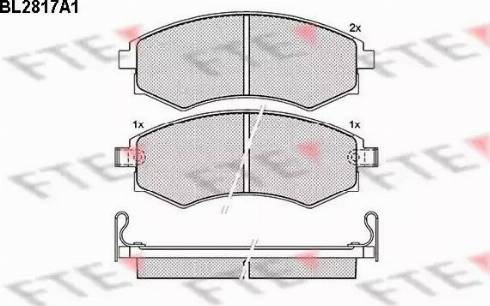 FTE BL2817A1 - Тормозные колодки, дисковые, комплект autospares.lv