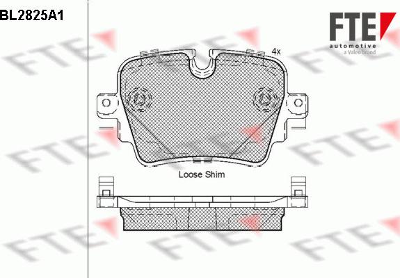 FTE BL2825A1 - Тормозные колодки, дисковые, комплект autospares.lv