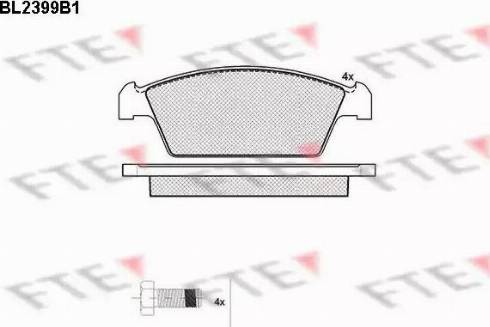 FTE BL2399B1 - Тормозные колодки, дисковые, комплект autospares.lv