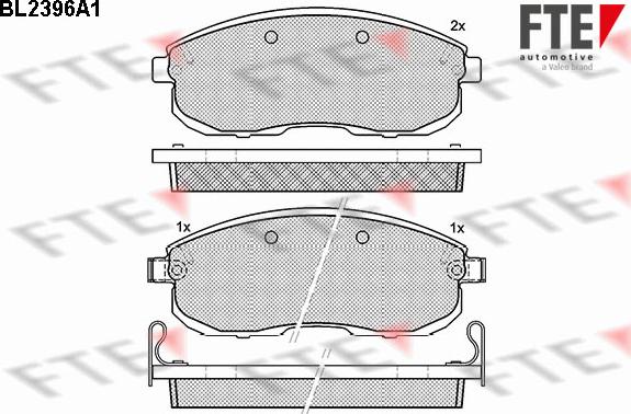 FTE BL2396A1 - Тормозные колодки, дисковые, комплект autospares.lv