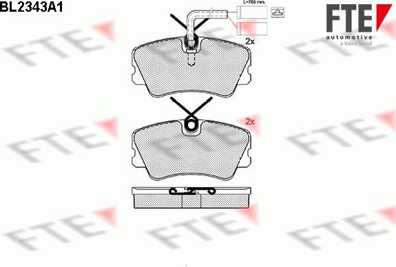 FTE BL2343A1 - Тормозные колодки, дисковые, комплект autospares.lv