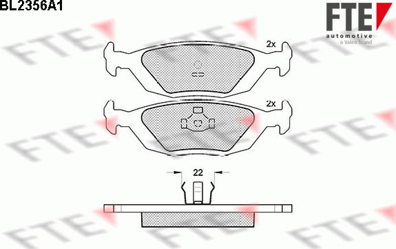 FTE BL2356A1 - Тормозные колодки, дисковые, комплект autospares.lv