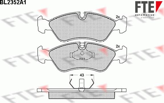 FTE BL2352A1 - Тормозные колодки, дисковые, комплект autospares.lv