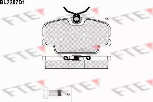 FTE BL2307D1 - Тормозные колодки, дисковые, комплект autospares.lv