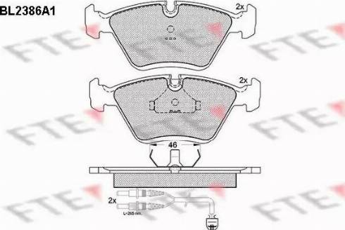 FTE BL2386A1 - Тормозные колодки, дисковые, комплект autospares.lv