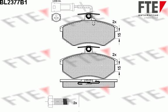 FTE BL2377B1 - Тормозные колодки, дисковые, комплект autospares.lv