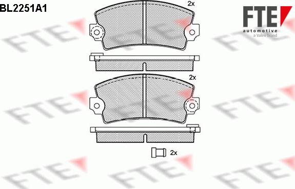 FTE BL2251A1 - Тормозные колодки, дисковые, комплект autospares.lv