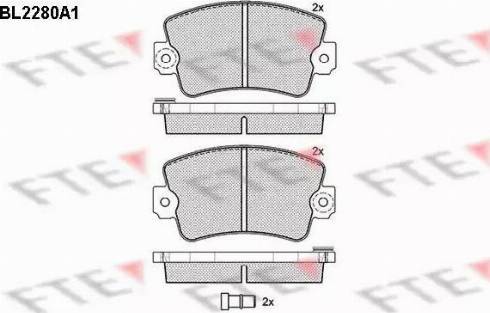 FTE BL2280A1 - Тормозные колодки, дисковые, комплект autospares.lv