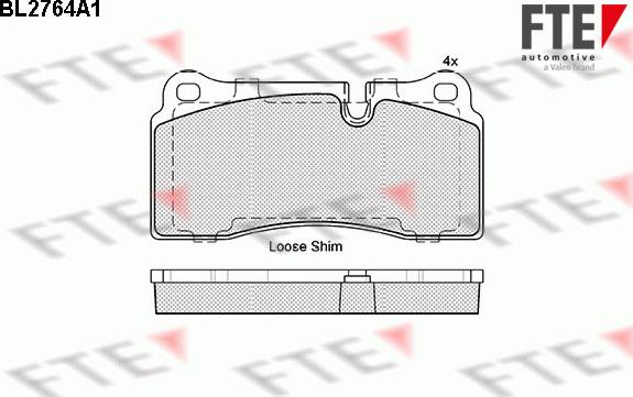 FTE BL2764A1 - Тормозные колодки, дисковые, комплект autospares.lv