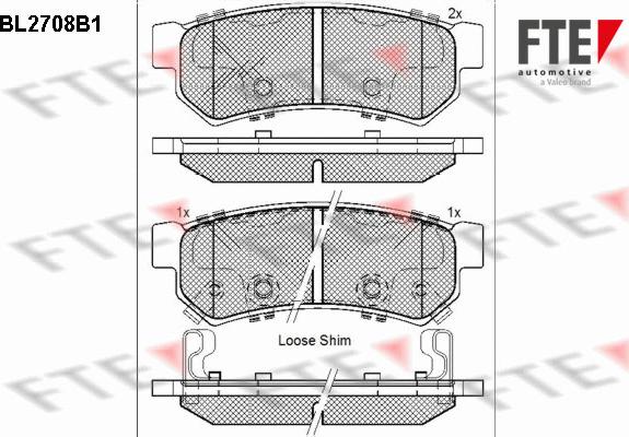 FTE BL2708B1 - Тормозные колодки, дисковые, комплект autospares.lv