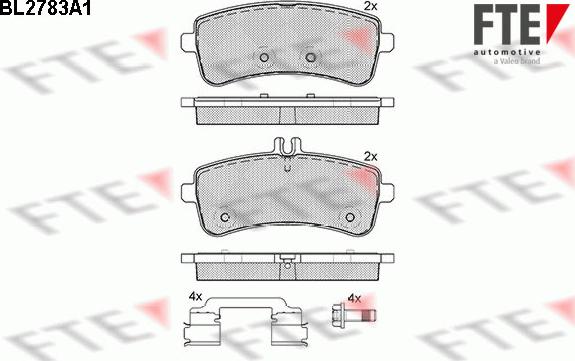 FTE BL2783A1 - Тормозные колодки, дисковые, комплект autospares.lv