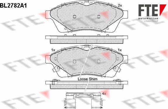 FTE BL2782A1 - Тормозные колодки, дисковые, комплект autospares.lv