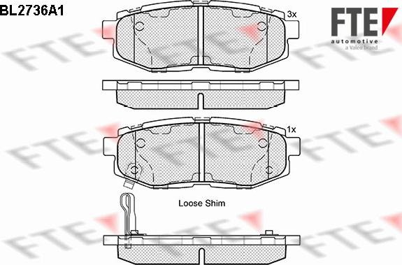 FTE BL2736A1 - Тормозные колодки, дисковые, комплект autospares.lv