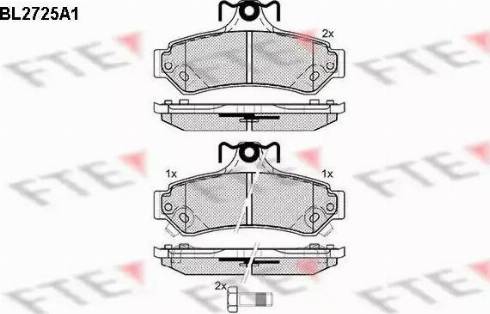 FTE BL2725A1 - Тормозные колодки, дисковые, комплект autospares.lv