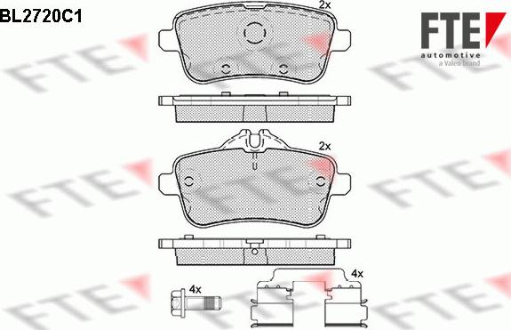 FTE BL2720C1 - Тормозные колодки, дисковые, комплект autospares.lv