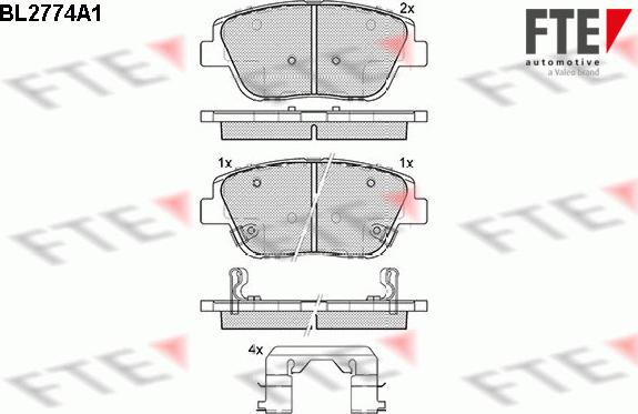 FTE BL2774A1 - Тормозные колодки, дисковые, комплект autospares.lv