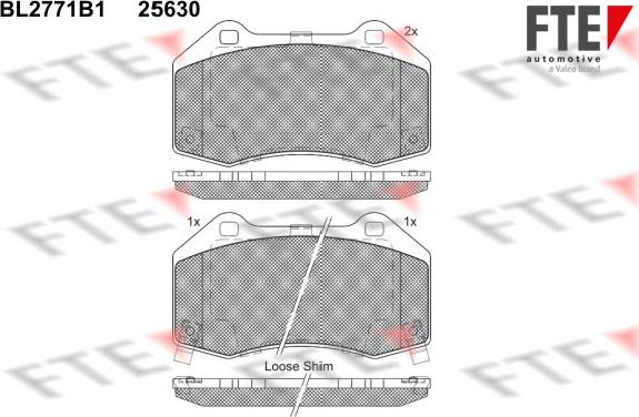 FTE BL2771B1 - Тормозные колодки, дисковые, комплект autospares.lv