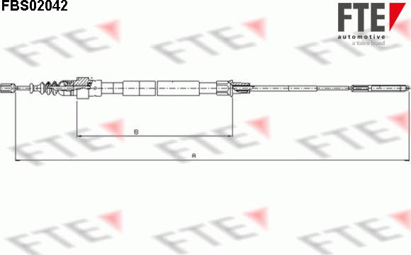 FTE FBS02042 - Тросик, cтояночный тормоз autospares.lv