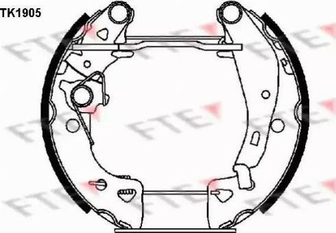 FTE TK1905 - Комплект тормозных колодок, барабанные autospares.lv