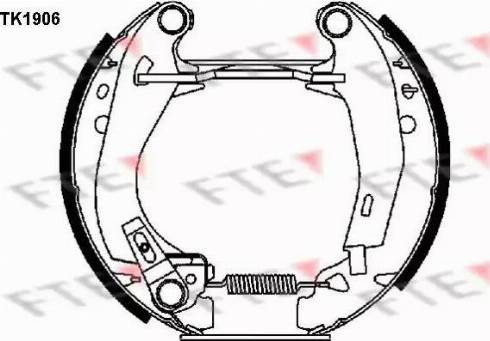 FTE TK1906 - Комплект тормозных колодок, барабанные autospares.lv