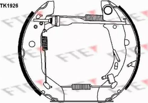 FTE TK1926 - Комплект тормозных колодок, барабанные autospares.lv