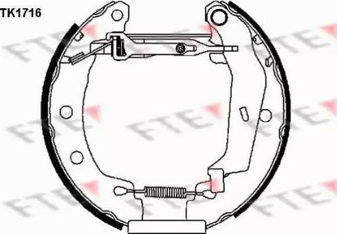 FTE TK1716 - Комплект тормозных колодок, барабанные autospares.lv