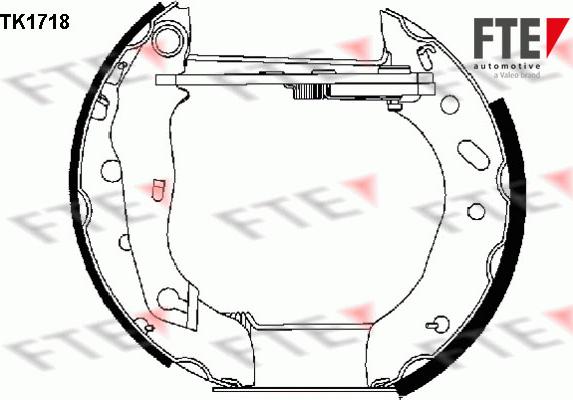 FTE TK1718 - Комплект тормозных колодок, барабанные autospares.lv