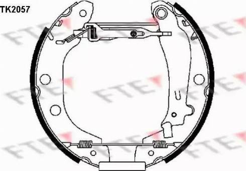 FTE TK2057 - Комплект тормозных колодок, барабанные autospares.lv