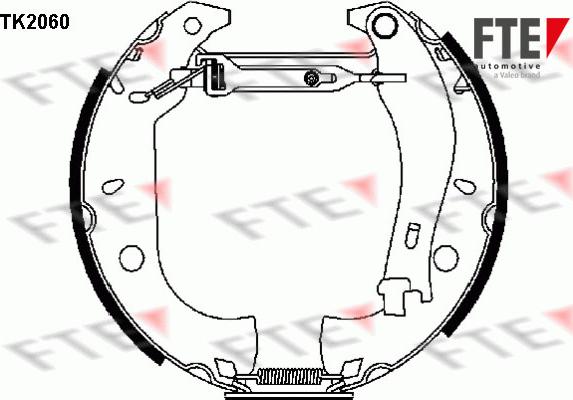 FTE TK2060 - Комплект тормозных колодок, барабанные autospares.lv