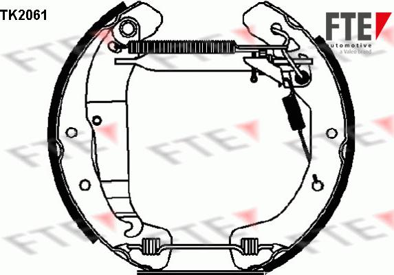 FTE TK2061 - Комплект тормозных колодок, барабанные autospares.lv