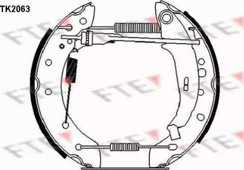 FTE TK2063 - Комплект тормозных колодок, барабанные autospares.lv