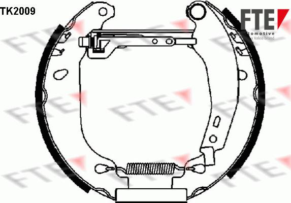 FTE TK2009 - Комплект тормозных колодок, барабанные autospares.lv