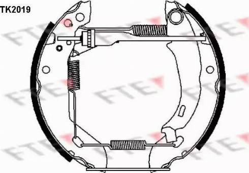 FTE TK2019 - Комплект тормозных колодок, барабанные autospares.lv