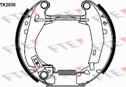 FTE TK2030 - Комплект тормозных колодок, барабанные autospares.lv