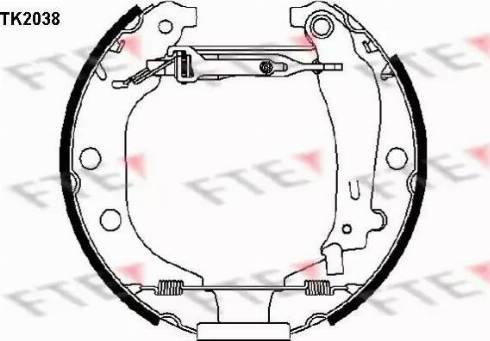 FTE TK2038 - Комплект тормозных колодок, барабанные autospares.lv