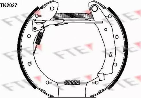 FTE TK2027 - Комплект тормозных колодок, барабанные autospares.lv