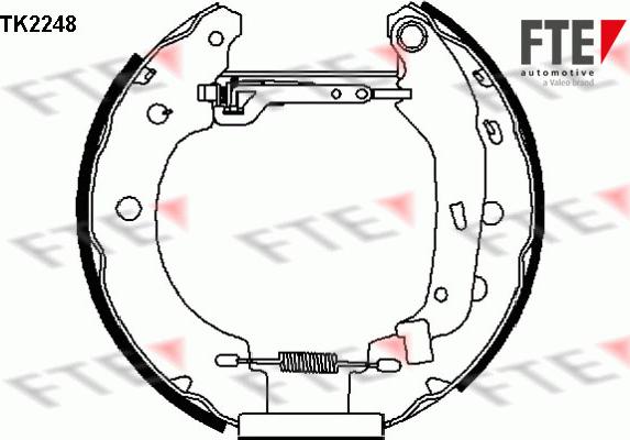 FTE TK2248 - Комплект тормозных колодок, барабанные autospares.lv