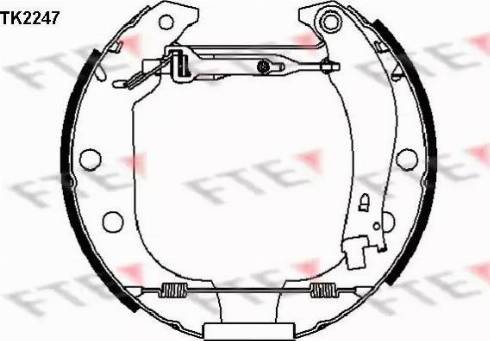 FTE TK2247 - Комплект тормозных колодок, барабанные autospares.lv