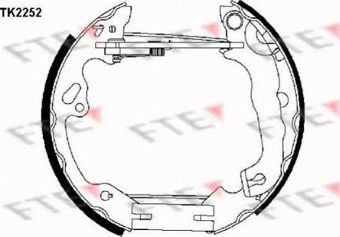 FTE TK2252 - Комплект тормозных колодок, барабанные autospares.lv