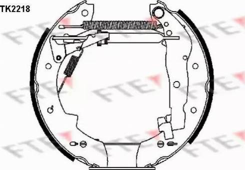 FTE TK2218 - Комплект тормозных колодок, барабанные autospares.lv