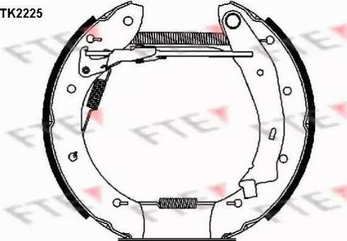 FTE TK2225 - Комплект тормозных колодок, барабанные autospares.lv